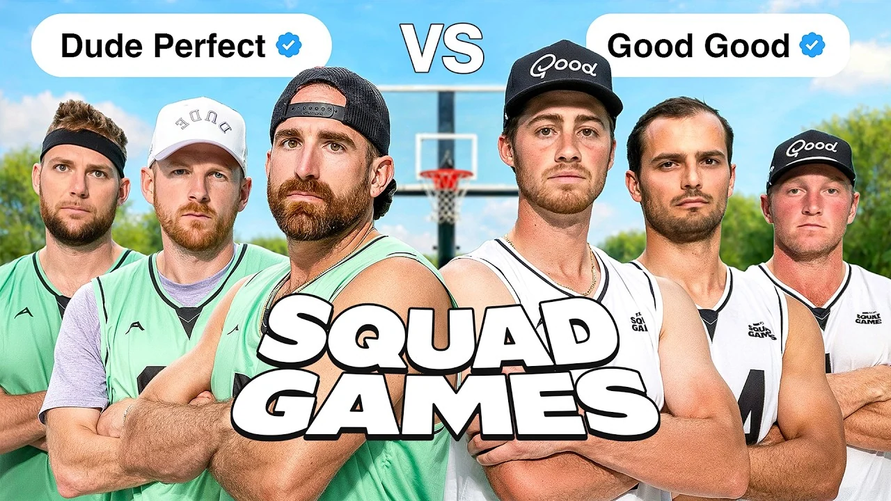 Verified Username Badge on the thumbnail of “Dude Perfect vs. Good Good in Every Sport | Squad Games”